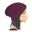 Czapka prążkowana damska 3w1 beanie - burgund