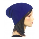 Czapka prążkowana damska 3w1 beanie - niebieska