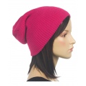 Czapka prążkowana damska 3w1 beanie - różowa