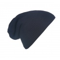 Męska czapka beanie w prążki 3w1 - granatowa