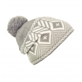 Czapka damska zimowa strzały - popielaty / biały