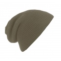 Męska czapka beanie w prążki 3w1 - khaki