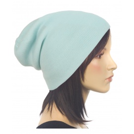 Czapka damska zimowa 3w1 beanie - pastelowa błękitna