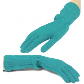 Damskie długie rękawiczki - jasne turkusowe