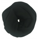 Komplet prążkowana czapka, szalik komin i rękawiczki - czarny