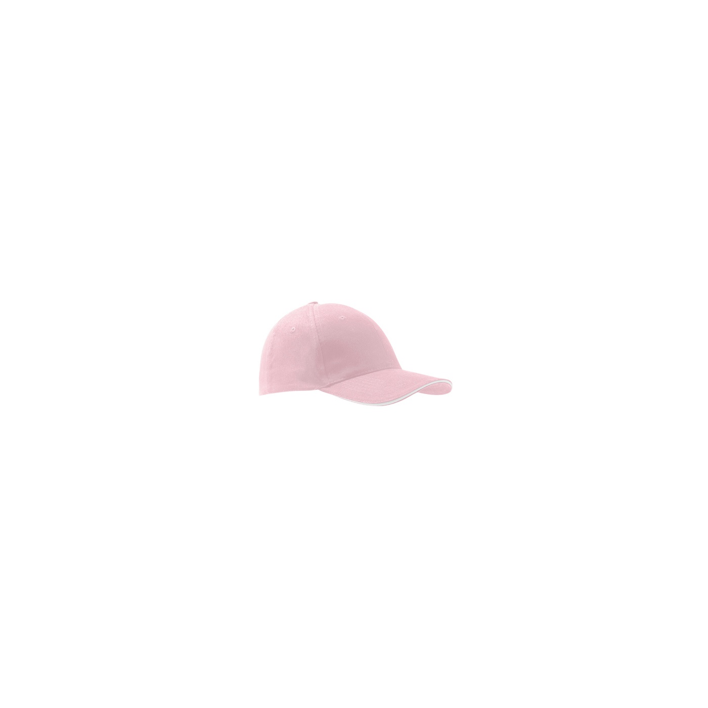 Czapka z daszkiem bejsbolówka – różowa z białym akcentem w daszku
