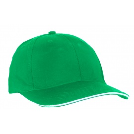 Czapka z daszkiem bejsbolówka – zielona z białym akcentem w daszku