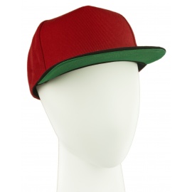 Czapka fullcap trzykolorowa – czerwny/czarny/zielony