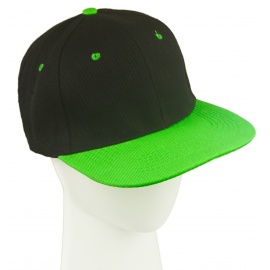 Czapka fullcap z płaskim daszkiem – czarny/neonowy zielony