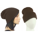 Czapka damska zimowa 3w1 beanie - brązowa