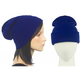 Czapka damska zimowa 3w1 beanie - ciemnonebieska