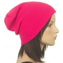 Czapka damska zimowa 3w1 beanie - różowa fluo