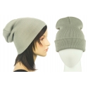 Czapka damska 3w1 beanie - jasnoszara