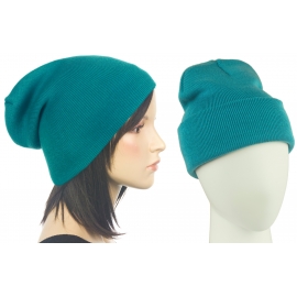 Czapka damska bezszwowa beanie 3w1 Janet - turkusowa