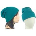 Czapka damska zimowa 3w1 beanie - turkusowa