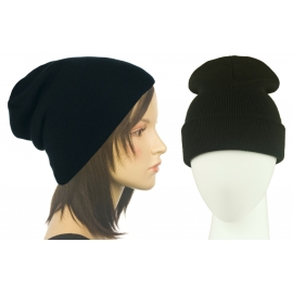 Czapka damska zimowa 3w1 beanie - czarna