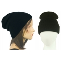 Czapka damska zimowa 3w1 beanie - czarna