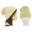 Czapka damska zimowa 3w1 beanie - karmelowa