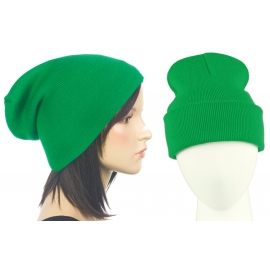 Czapka damska bezszwowa beanie 3w1 Janet - zielona trawiasta