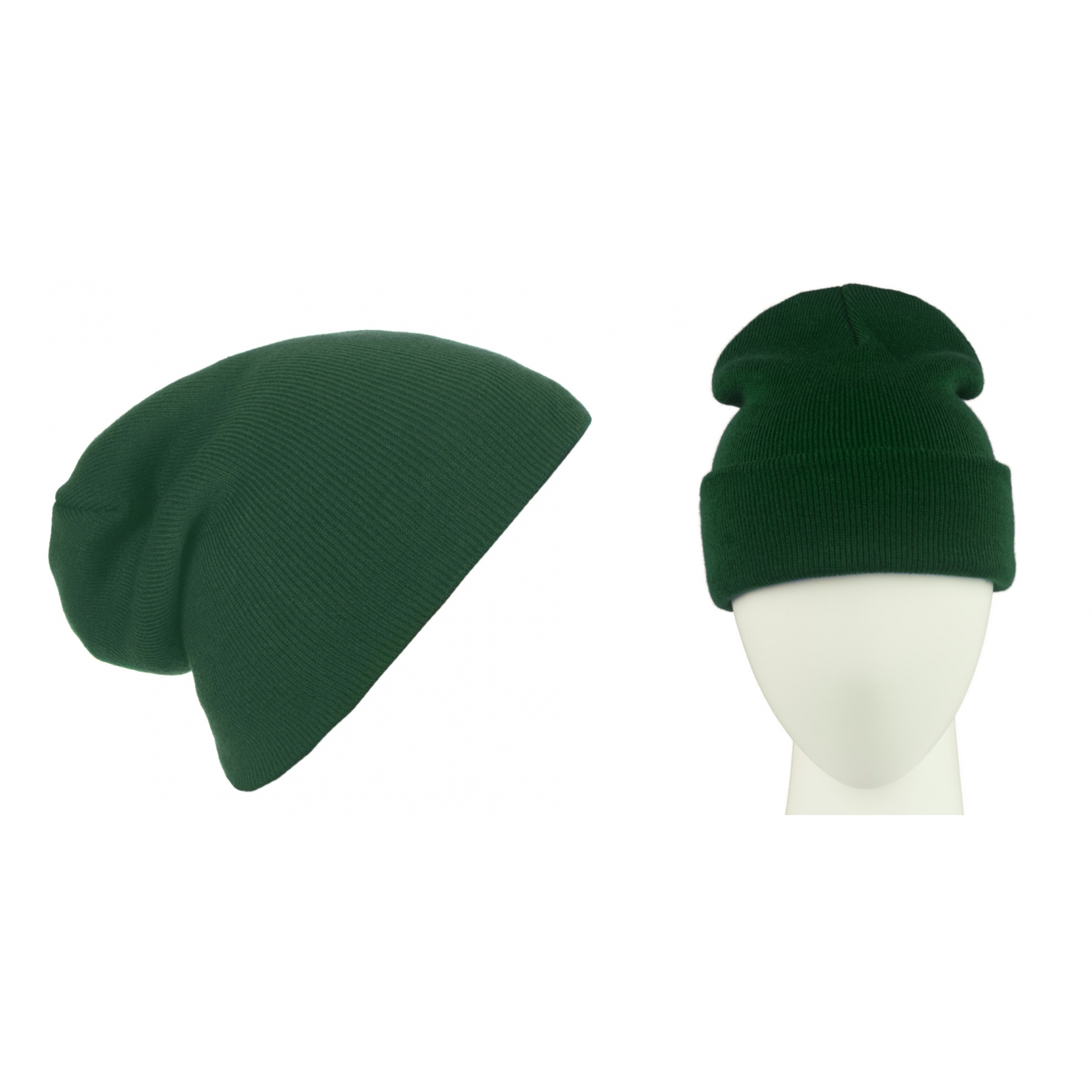 Męska czapka zimowa krasnal 3w1 - ciemna zieleń