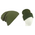 Męska czapka zimowa krasnal 3w1 - oliwowy zielony