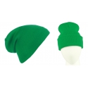 Męska czapka zimowa krasnal 3w1 - trawiasty zielony