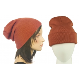 Czapka damska bezszwowa beanie 3w1 Janet - ruda ceglasta