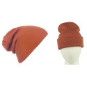 Męska czapka zimowa krasnal 3w1 - rdzawa ruda