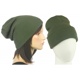 Czapka damska zimowa 3w1 beanie - ciemnozielona