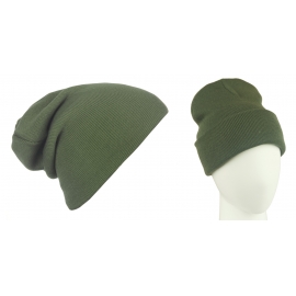 Męska czapka bezszwowa beanie 3w1 Jerry - khaki zielona