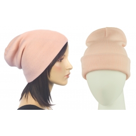 Czapka damska bezszwowa beanie 3w1 Janet - pastelowa różowa