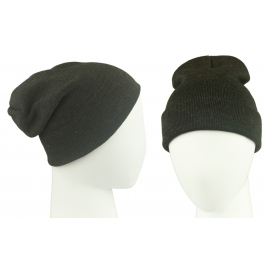Czapka damska 3w1 beanie - szara melanż