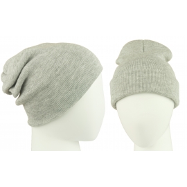 Czapka damska bezszwowa beanie 3w1 Janet - dresowy szary melanż