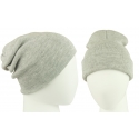 Czapka damska 3w1 beanie - szara melanż