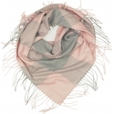 Duża chusta szal w kratę Tiffi - szary/różowy (rozmiar L)
