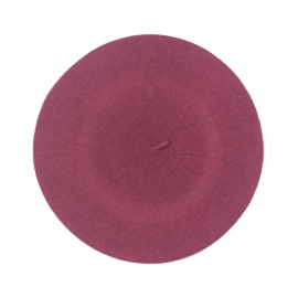 Klasyczny damski beret wełniany – fuksja różowy