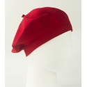 Damski dzianinowy beret Polka – czerwony