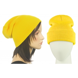 Czapka damska zimowa 3w1 beanie - miodowa