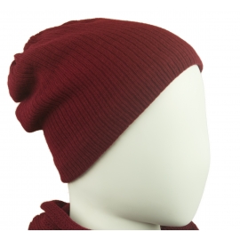 Damska czapka zimowa na polarze Sally - bordowa