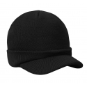 Męska czapka zimowa z daszkiem fullcap Joy – czarna z wywinięciem