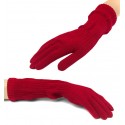 Damskie długie rękawiczki - czerwone