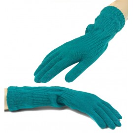 Damskie długie rękawiczki - turkusowe zielone