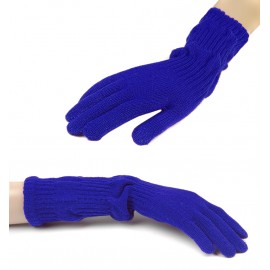 Damskie długie rękawiczki - szafirowe